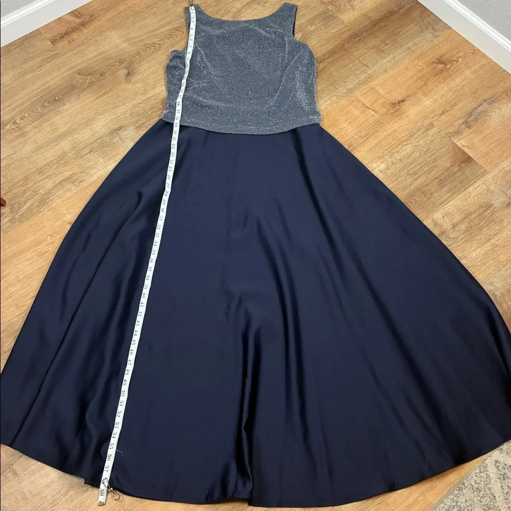 Arianna by Rachel Kaye Elegant Sparkle Navy Blue Sleeveless Dress Size 12 - Picture 4 of 7
